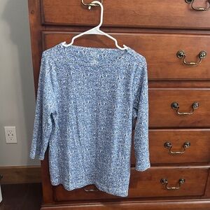 Croft & Barrow Blue Floral Women's Top